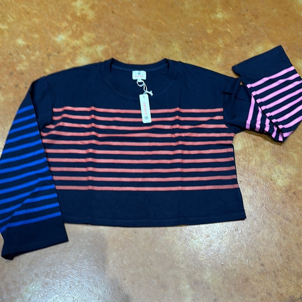 Nwt Sundry Striped Women’s Shirt Size L or 3 in Sundry sizing